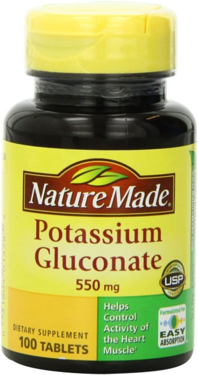 Nature Made Potassium Gluconate 550 mg Tablets 100 ea (Pack of 5)