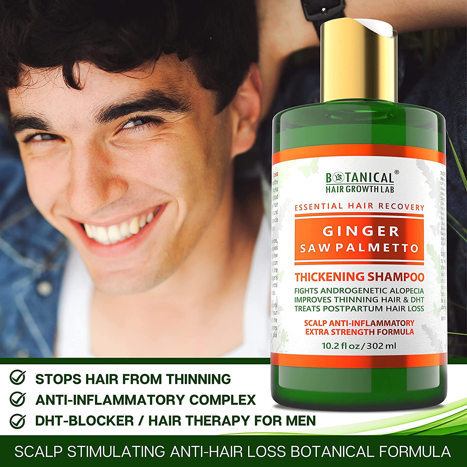 BOTANICAL HAIR GROWTH LAB - Scalp Treatment, Shampoo and Conditioner Gift Set - Ginger Saw Palmetto 