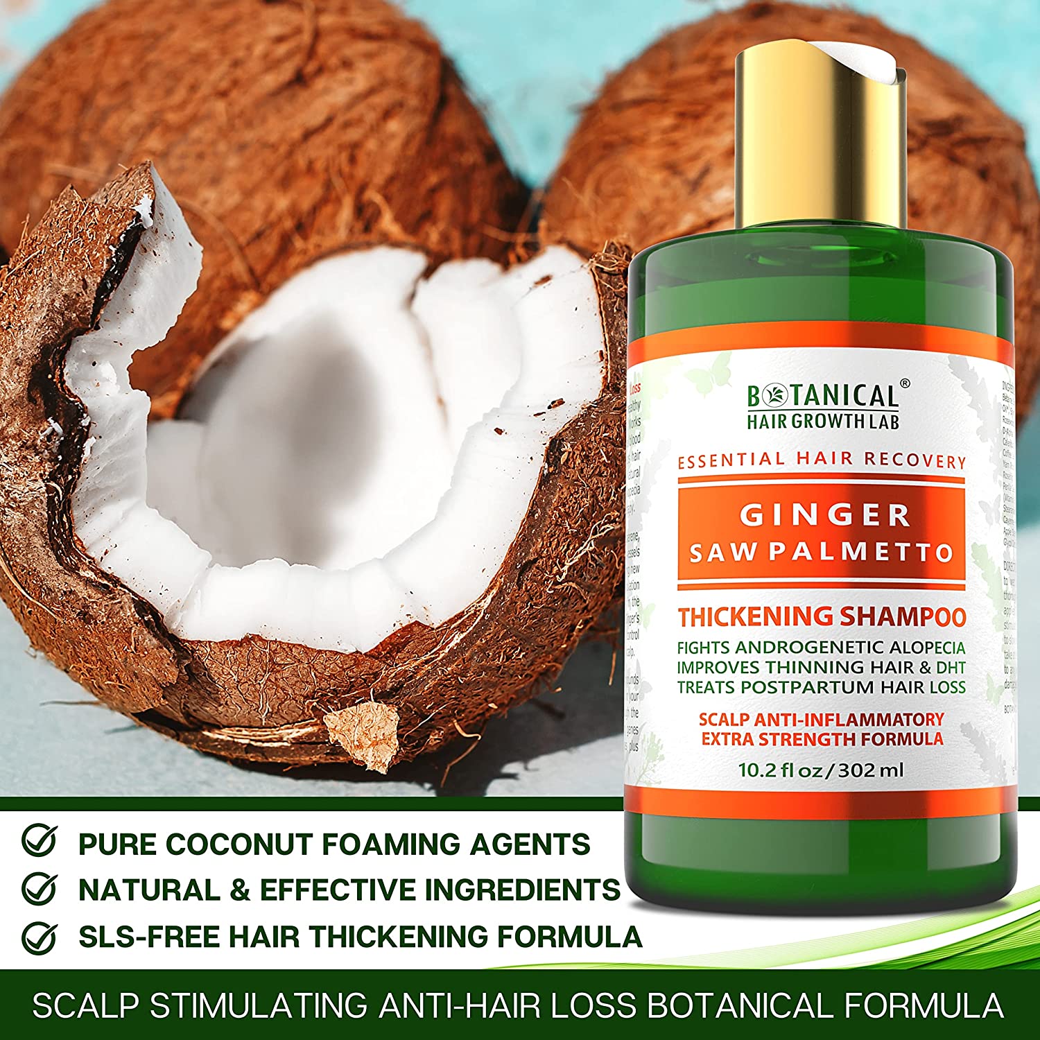 BOTANICAL HAIR GROWTH LAB - Scalp Treatment, Shampoo and Conditioner Gift Set - Ginger Saw Palmetto 