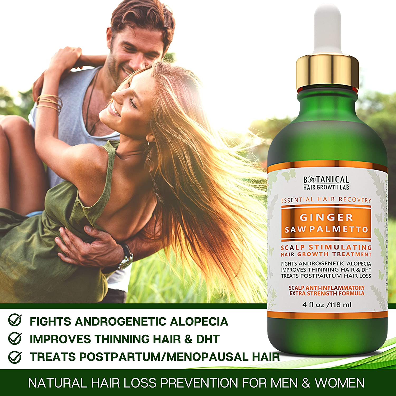 BOTANICAL HAIR GROWTH LAB - Scalp Treatment, Shampoo and Conditioner Gift Set - Ginger Saw Palmetto 