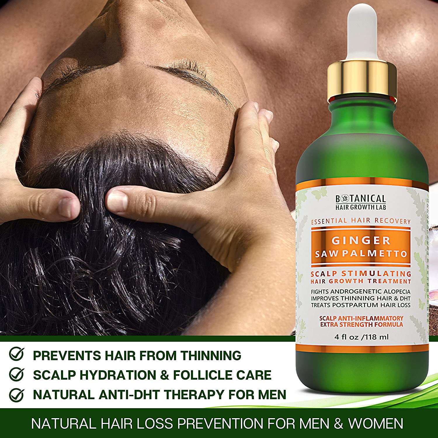 BOTANICAL HAIR GROWTH LAB - Scalp Treatment, Shampoo and Conditioner Gift Set - Ginger Saw Palmetto 