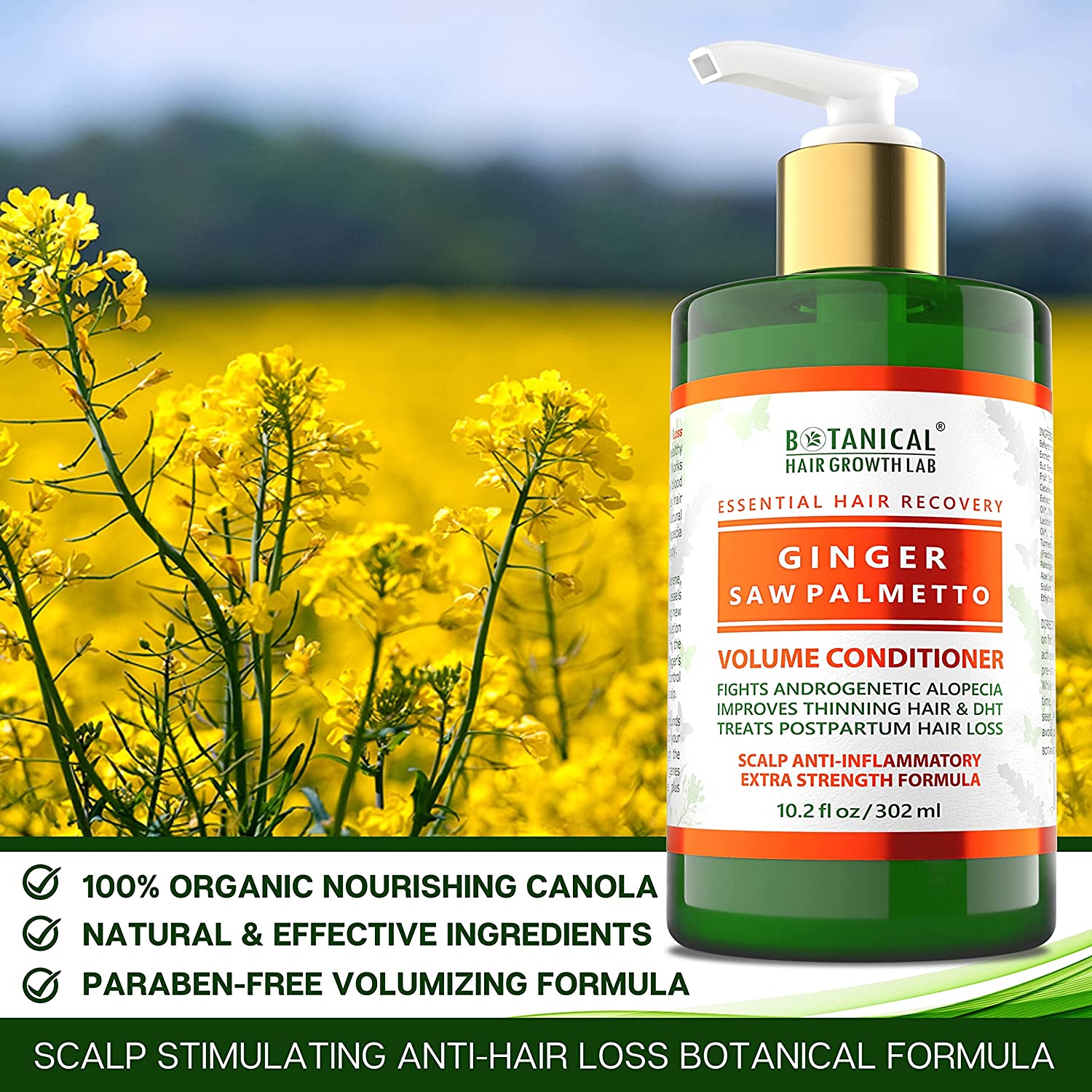 BOTANICAL HAIR GROWTH LAB - Scalp Treatment, Shampoo and Conditioner Gift Set - Ginger Saw Palmetto 