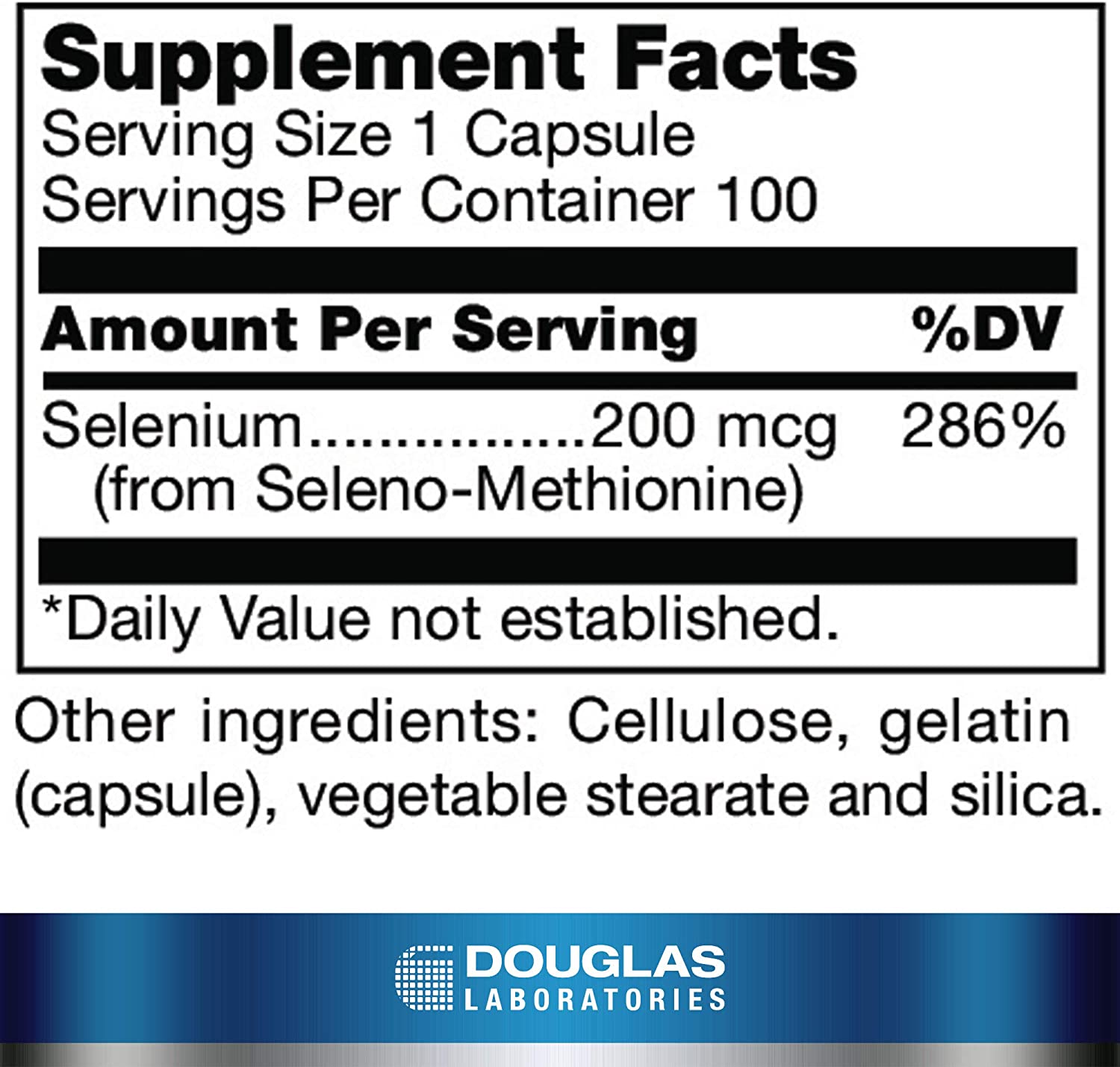 Douglas Laboratories Seleno-Methionine | 200 mcg. Bioavailable Selenium | 100 Capsules