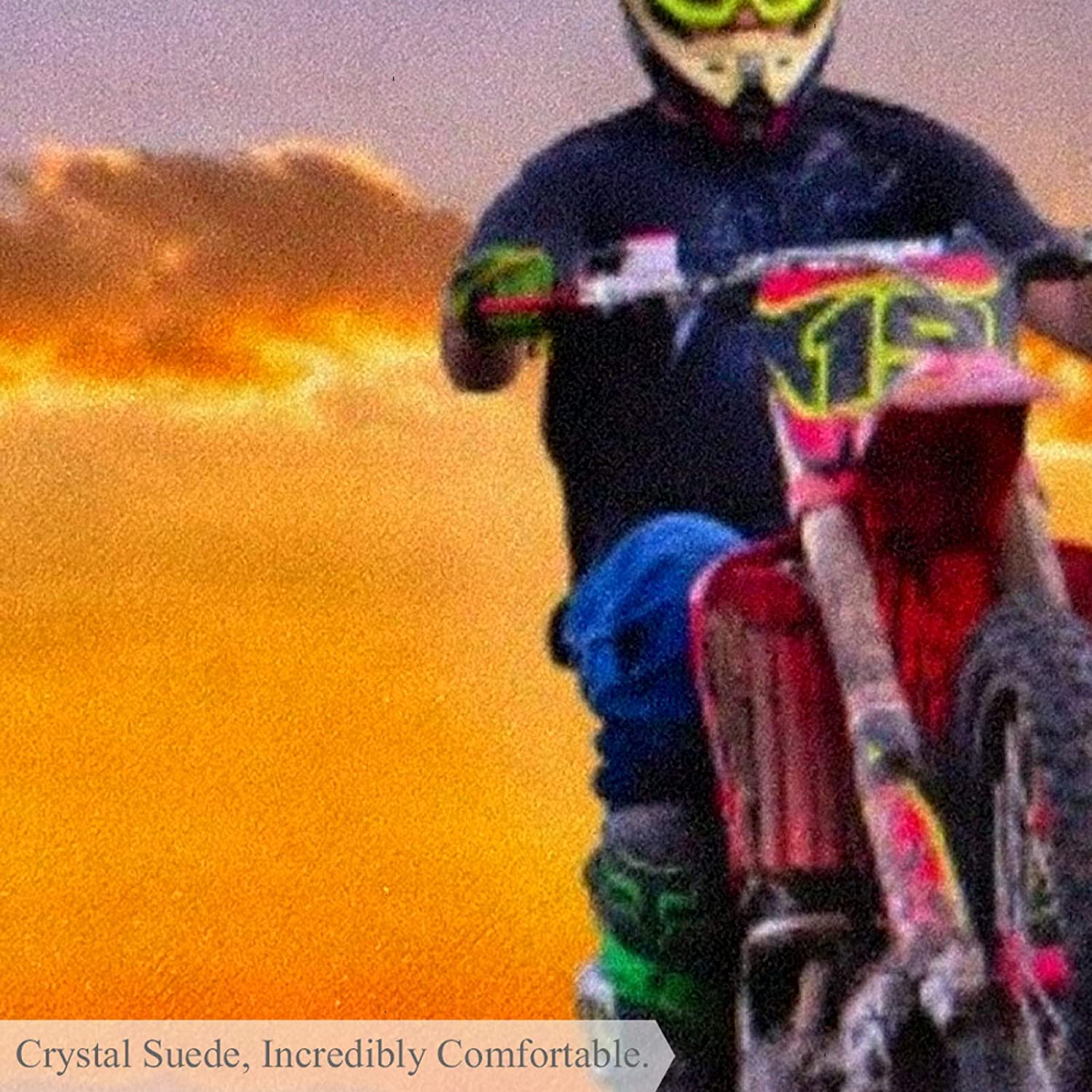 Round Comfort Anti-Fatigue Kitchen Floor Mat Motorcycle Sunset Machine Washable Kitchen Floor Rug, w