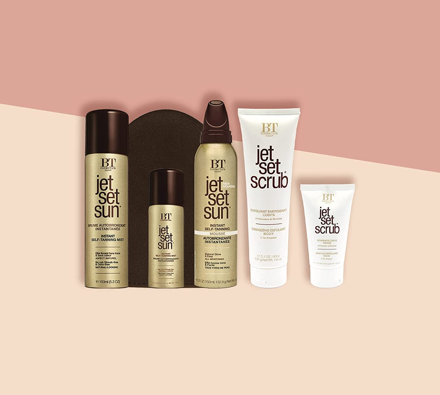 LE TANNING KIT, Spray Autobronzant, Mousse, Mitt, Self Tanner, Face and Body