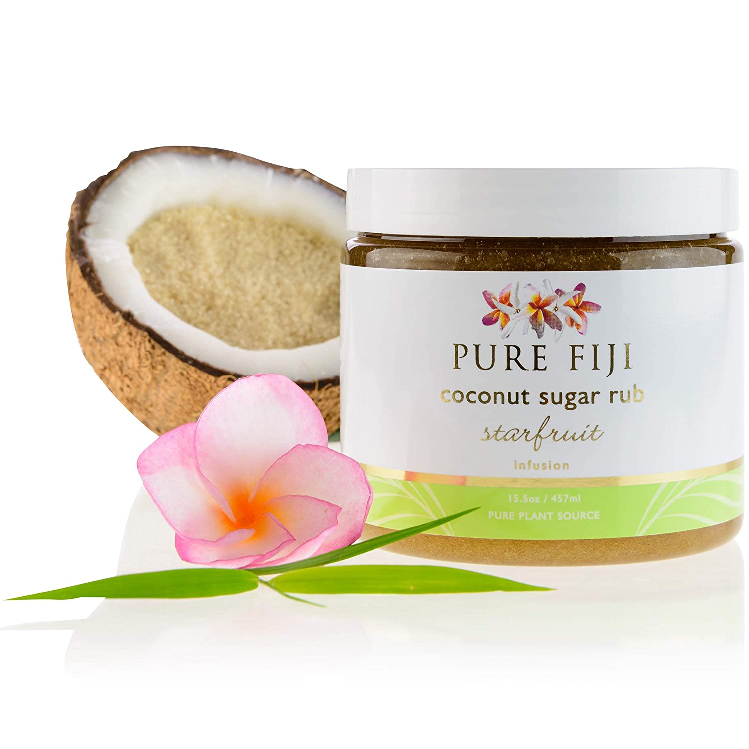 Pure Fiji Coconut Sugar Rub - Coconut Body Scrub Natural Origin for Smooths and Softens Skin - Organ