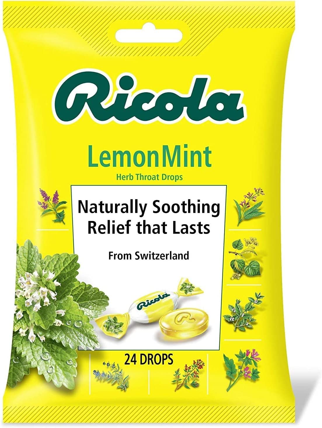 Ricola Lemon Mint Cough & Throat Drops, 24 ct, 2 pk