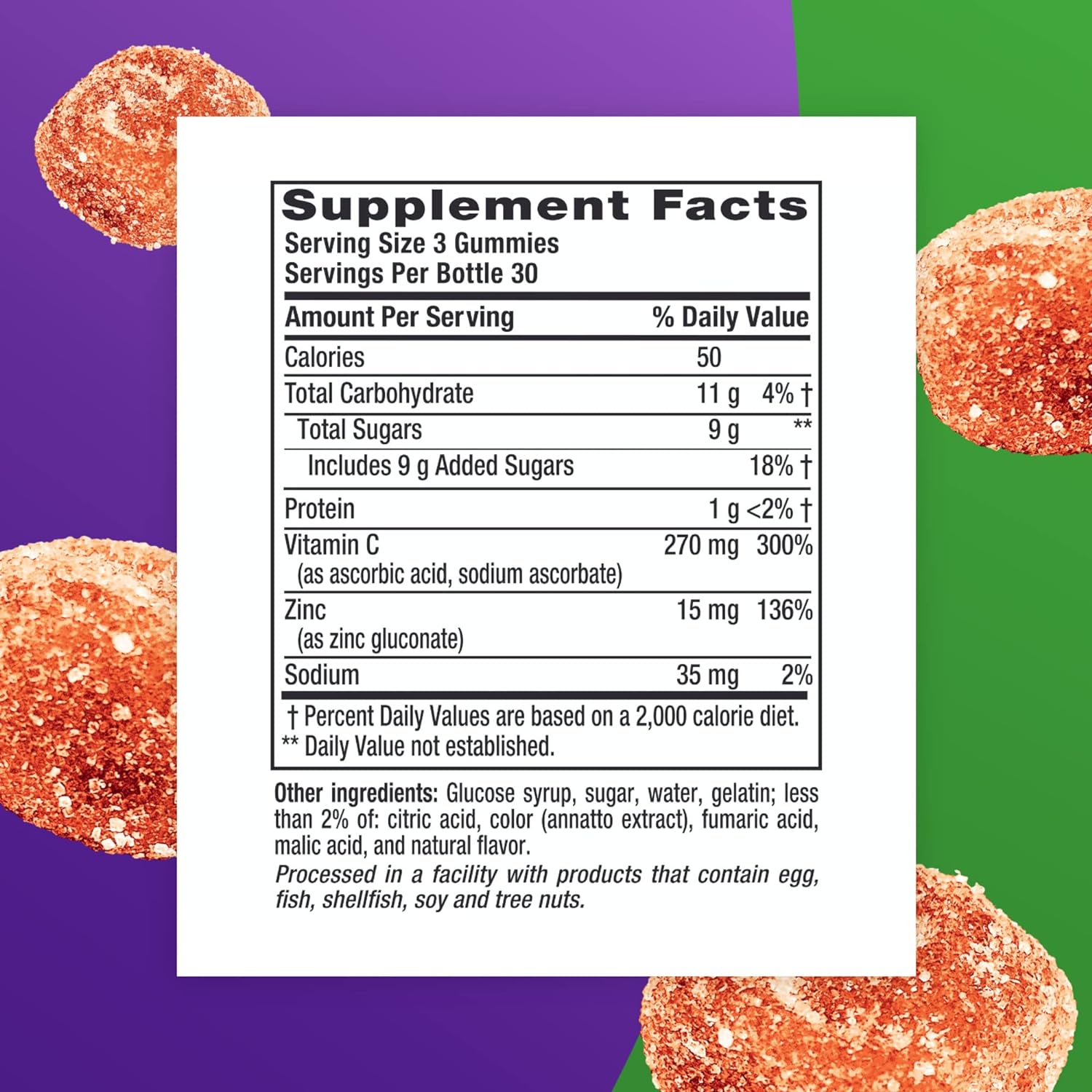 vitafusion Power Zinc Gummy Vitamins, Strawberry Tangerine Flavored Immune Support (1) Vitamins, 90