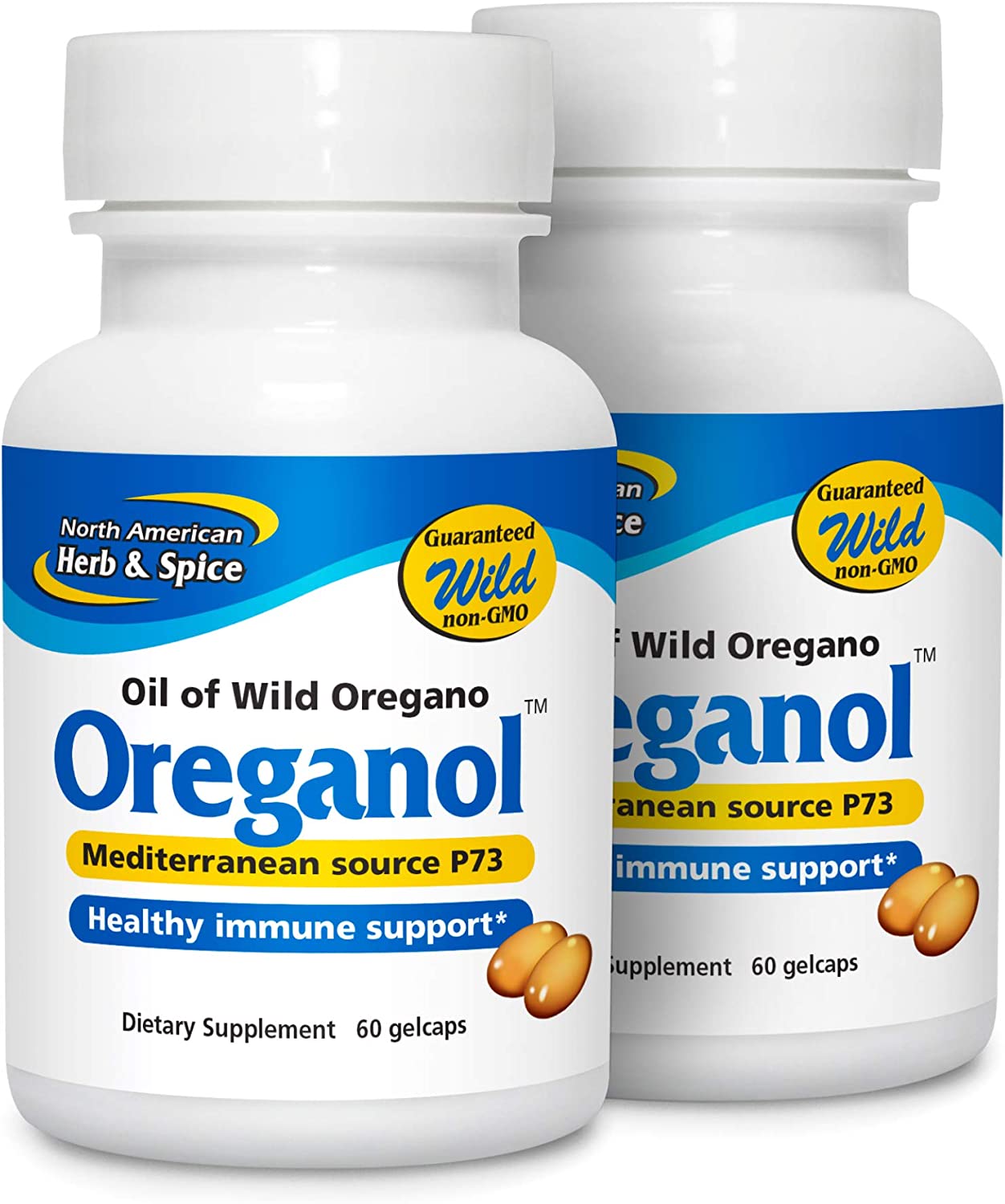 North American Herb & Spice Oreganol P73 (2 Pack) - 60 Softgels - Immune System Support - Unprocesse