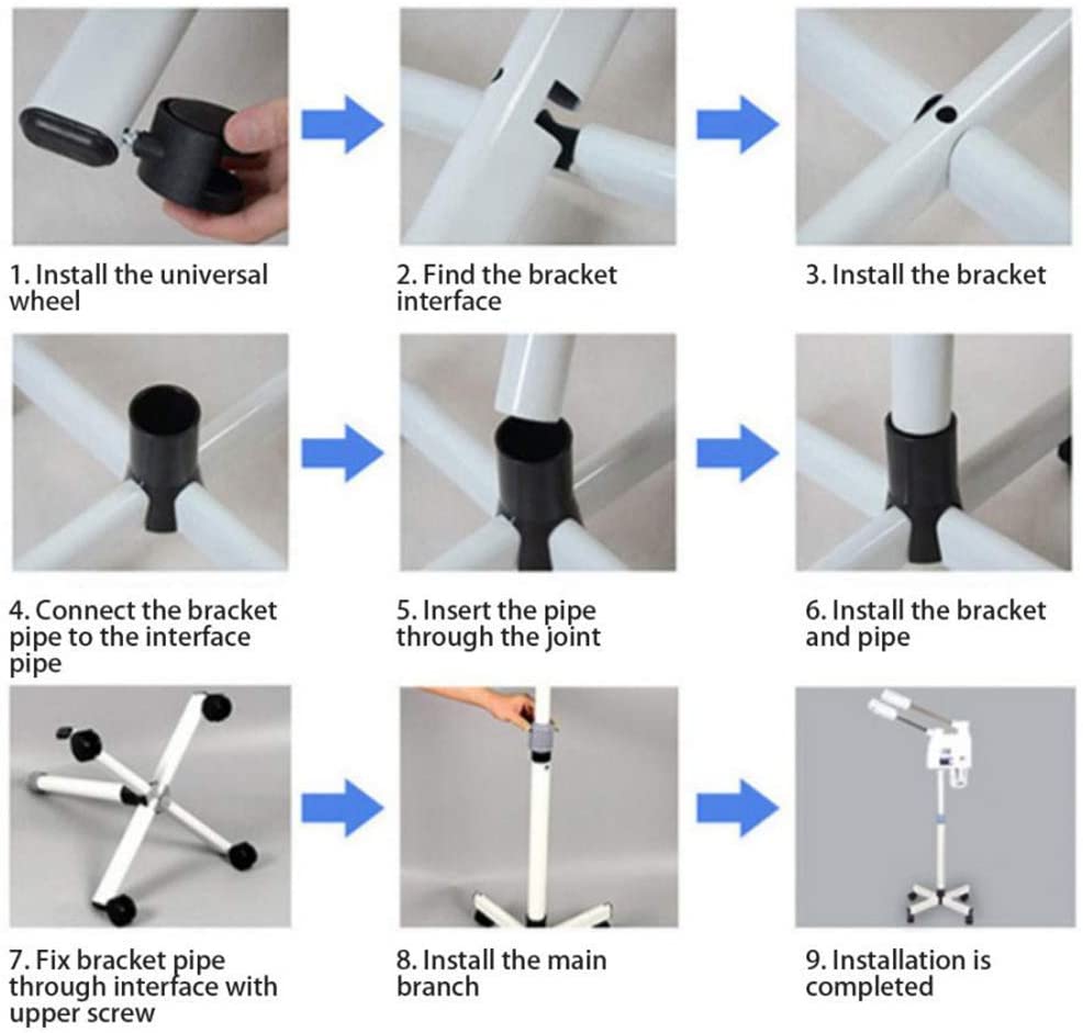 FBKPHSS 2 in 1 Facial Steamer, Face Moisturizing Hot Cold Spray Mist Machine Free Stand Movable Faci