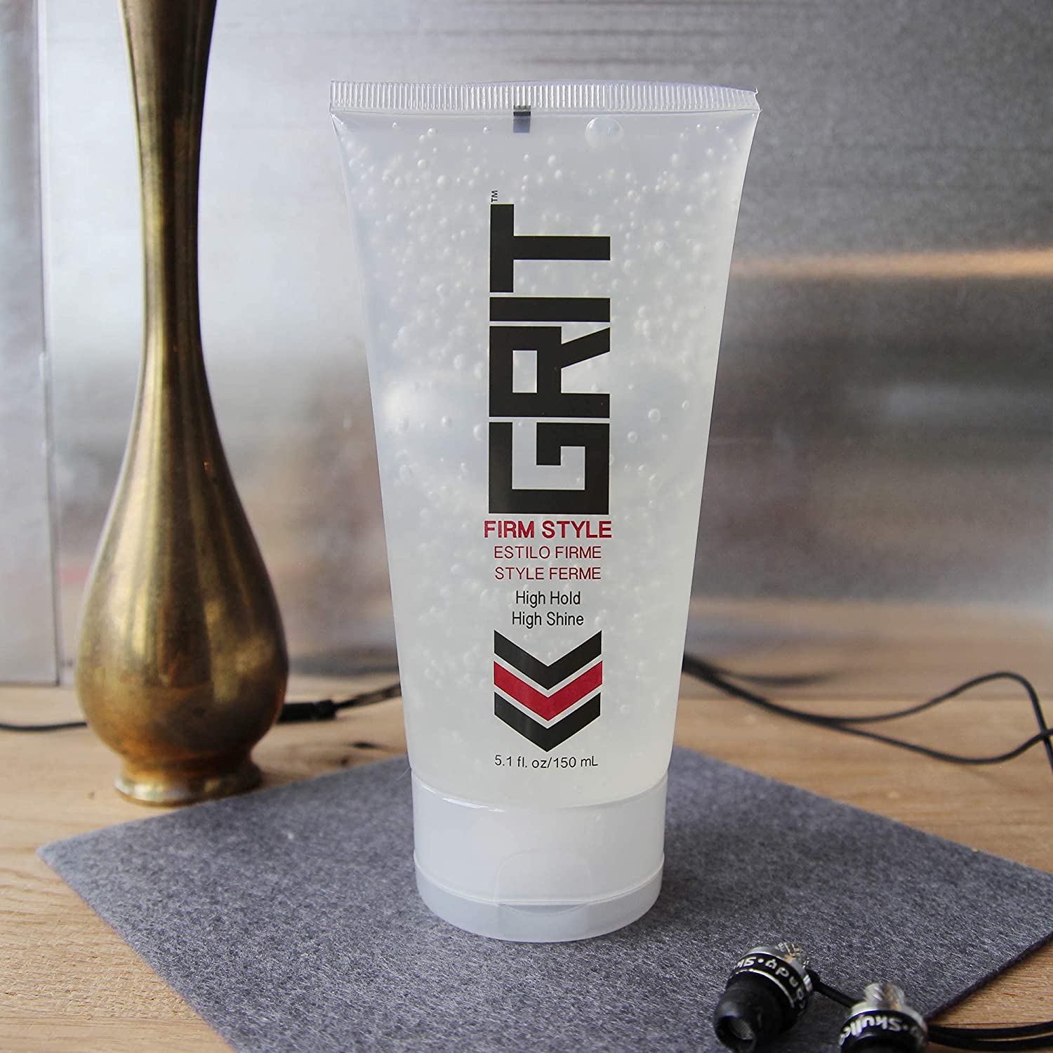 GRIT Firm Style, 5.1oz | Strong Hold, High Shine | Hair Styling Gel