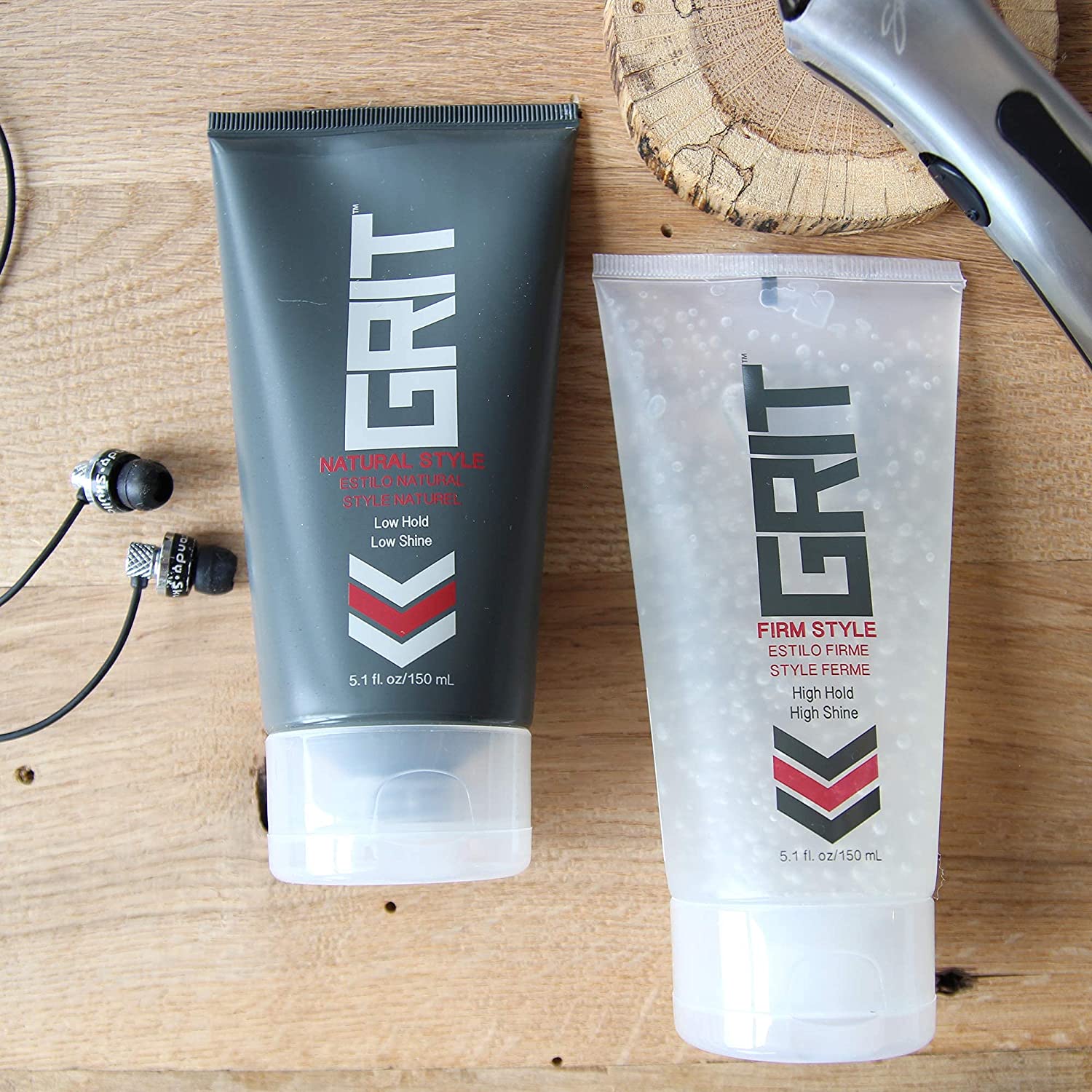 GRIT Firm Style, 5.1oz Strong Hold, High Shine Hair Styling Gel