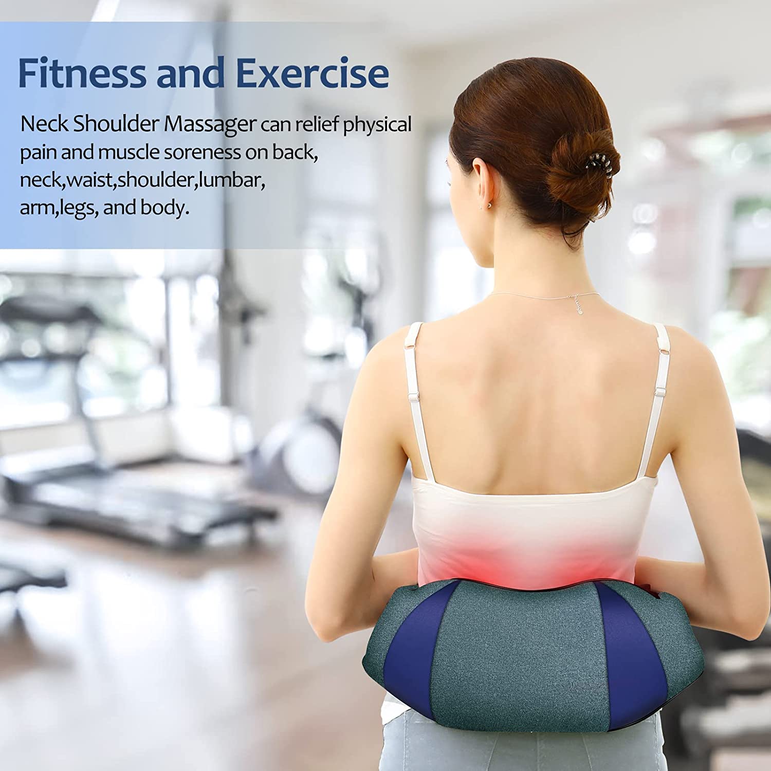 Glatiola Neck Back Massager with Heat, Shiatsu Shoudler Massagers for Neck and Back Pain Relief, Ele