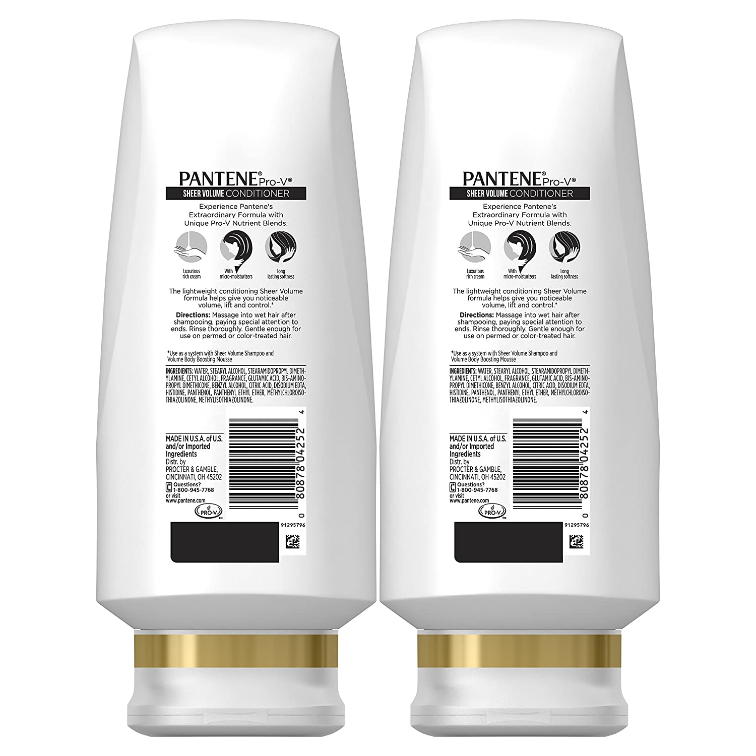 Pantene Volumizing Conditioner for Fine Hair, Sheer Volume, 24 Fl Oz (Pack of 2)