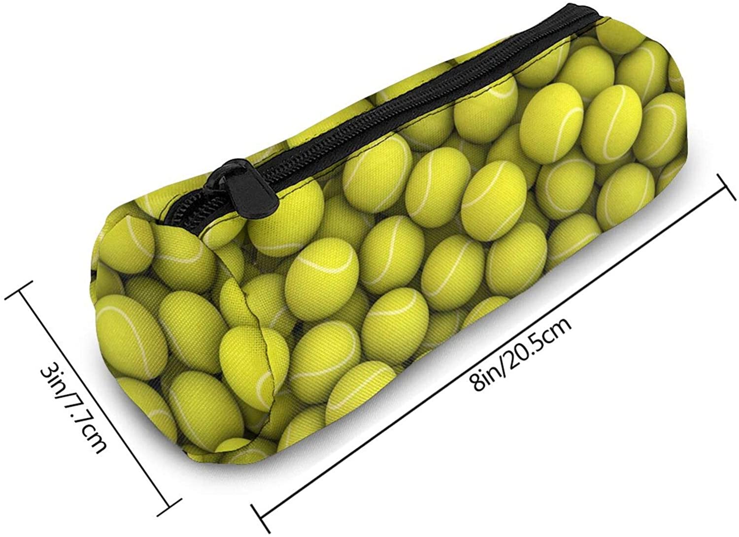 Funny Sports Decor Tennis Balls Pencil Pen Bag Case, Women Makeup Bag Cosmetic Storage Pouch Holder 