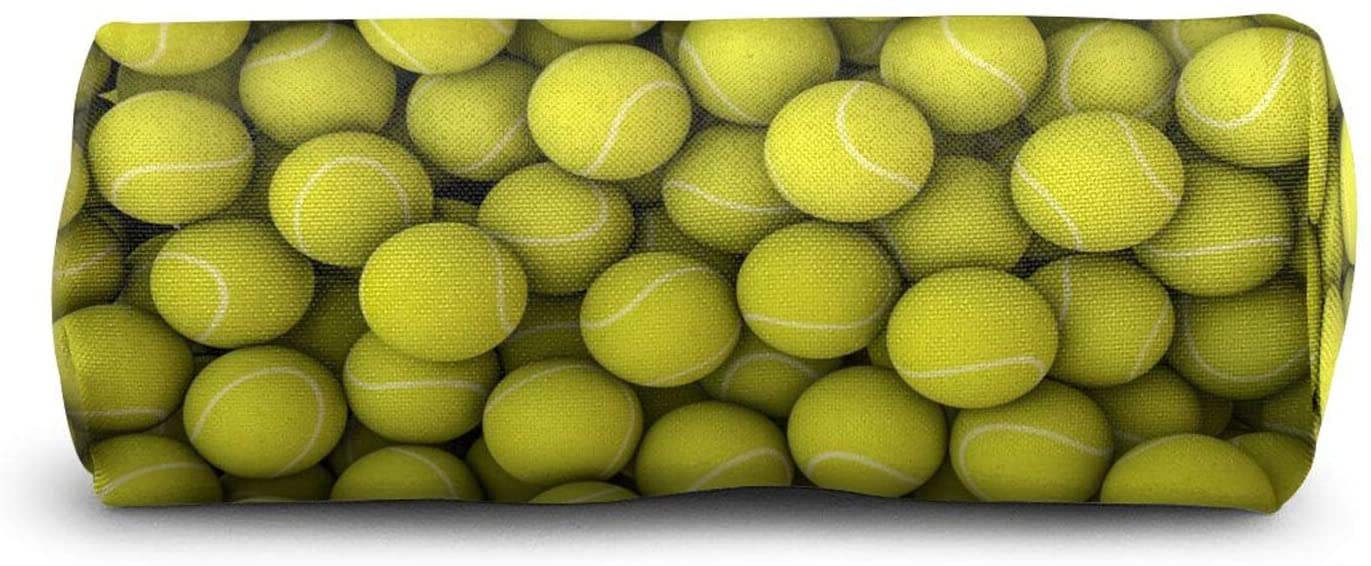 Funny Sports Decor Tennis Balls Pencil Pen Bag Case, Women Makeup Bag Cosmetic Storage Pouch Holder 