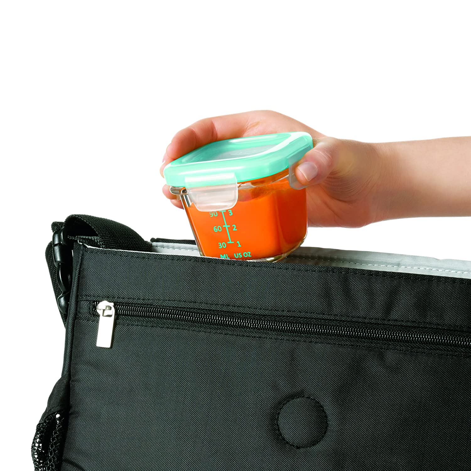 OXO Tot Glass Baby Blocks Food Storage Containers, AquaNew Colors Available