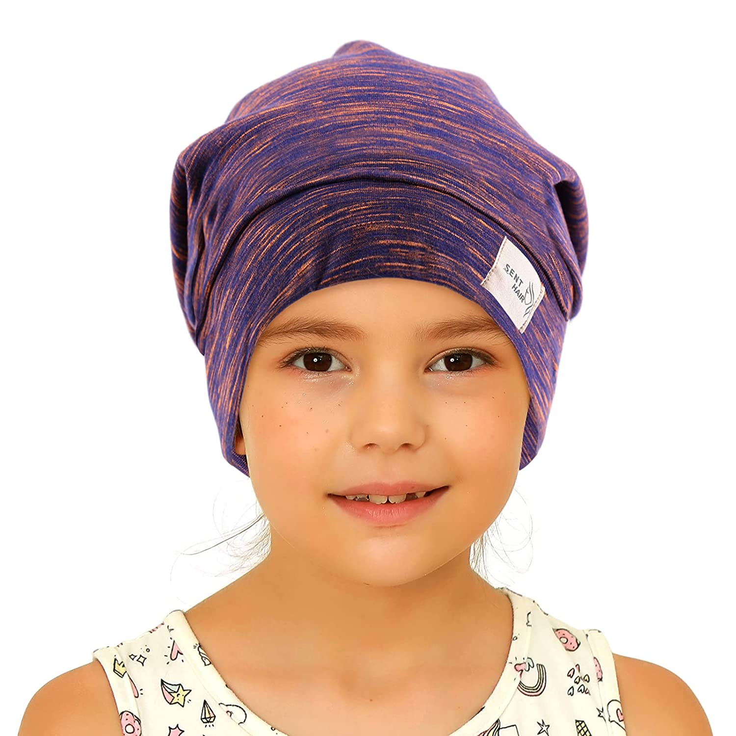 Sent Hair Kids Satin Lined Bonnet Silk Slouchy Beanie for Natural Hair Adjustable Sleep Bonnet Slap
