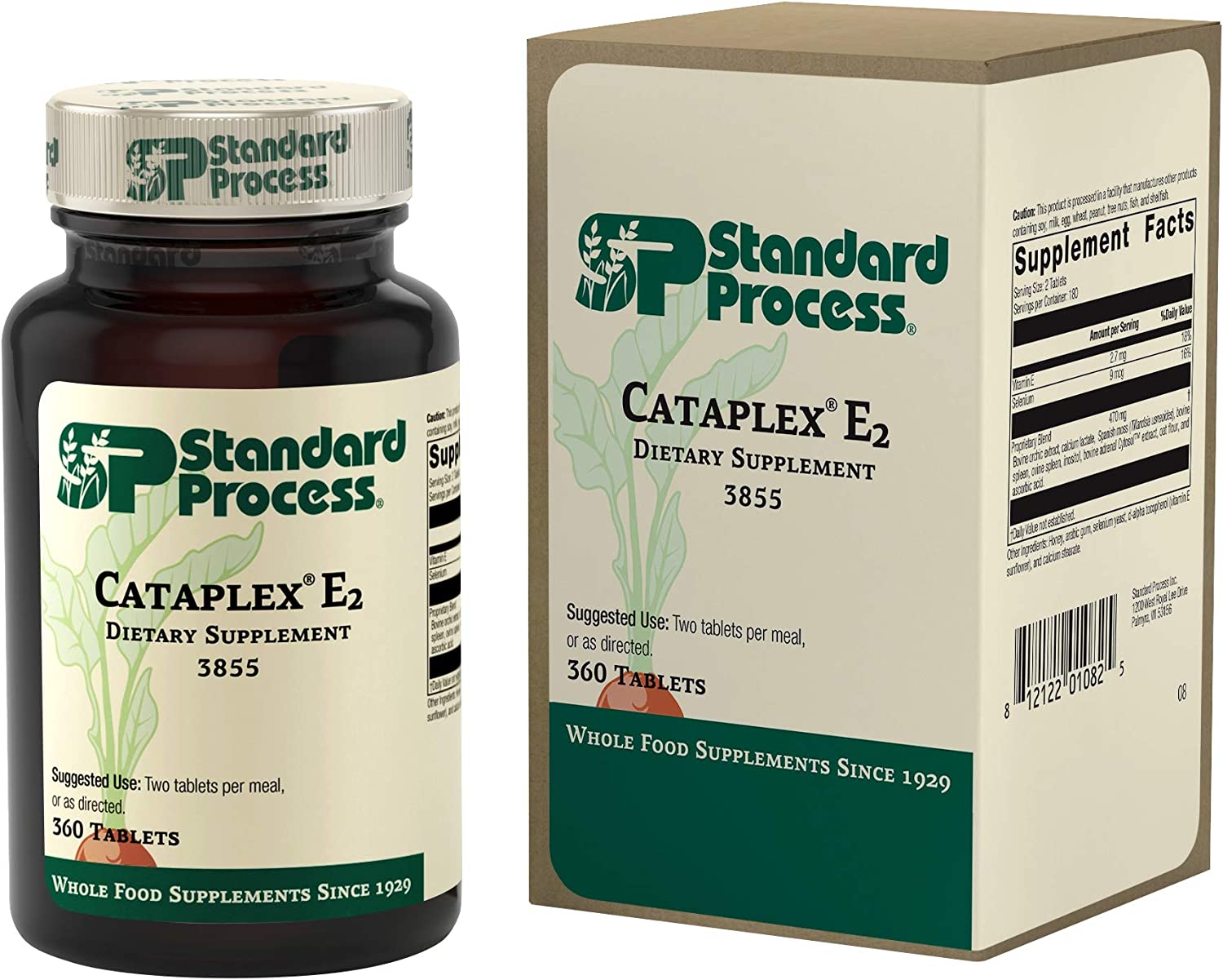 Standard Process Cataplex E2 - Whole Food Heart Health and Antioxidant with D-Alpha Tocopherol Vitam