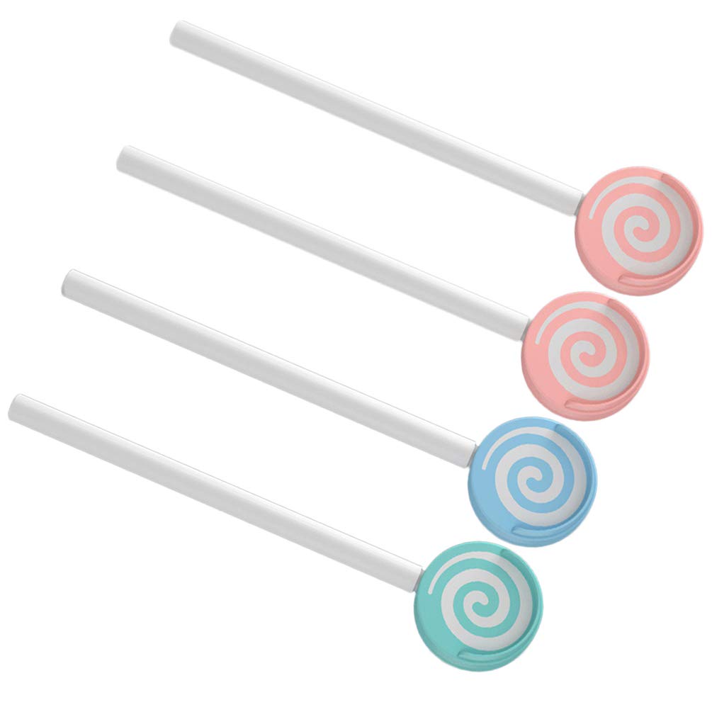 Milisten 4pcs Tongue Scraper Cleaner Lollipop Shape Oral Care Tongue Scrapers Hygiene Fresh Breath R