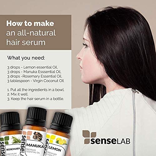 SenseLAB Rosemary Essential Oil - 100 % Pure Extract Rosemary Oil Therapeutic Grade - Hair and Skin 