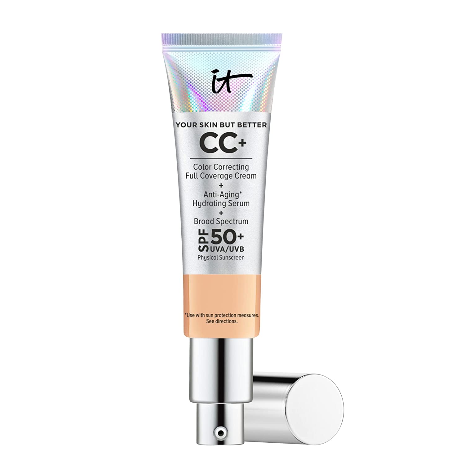 IT Cosmetics Your Skin But Better CC+ Cream, Neutral Medium (N) - Color Correcting Cream, Full-Cover