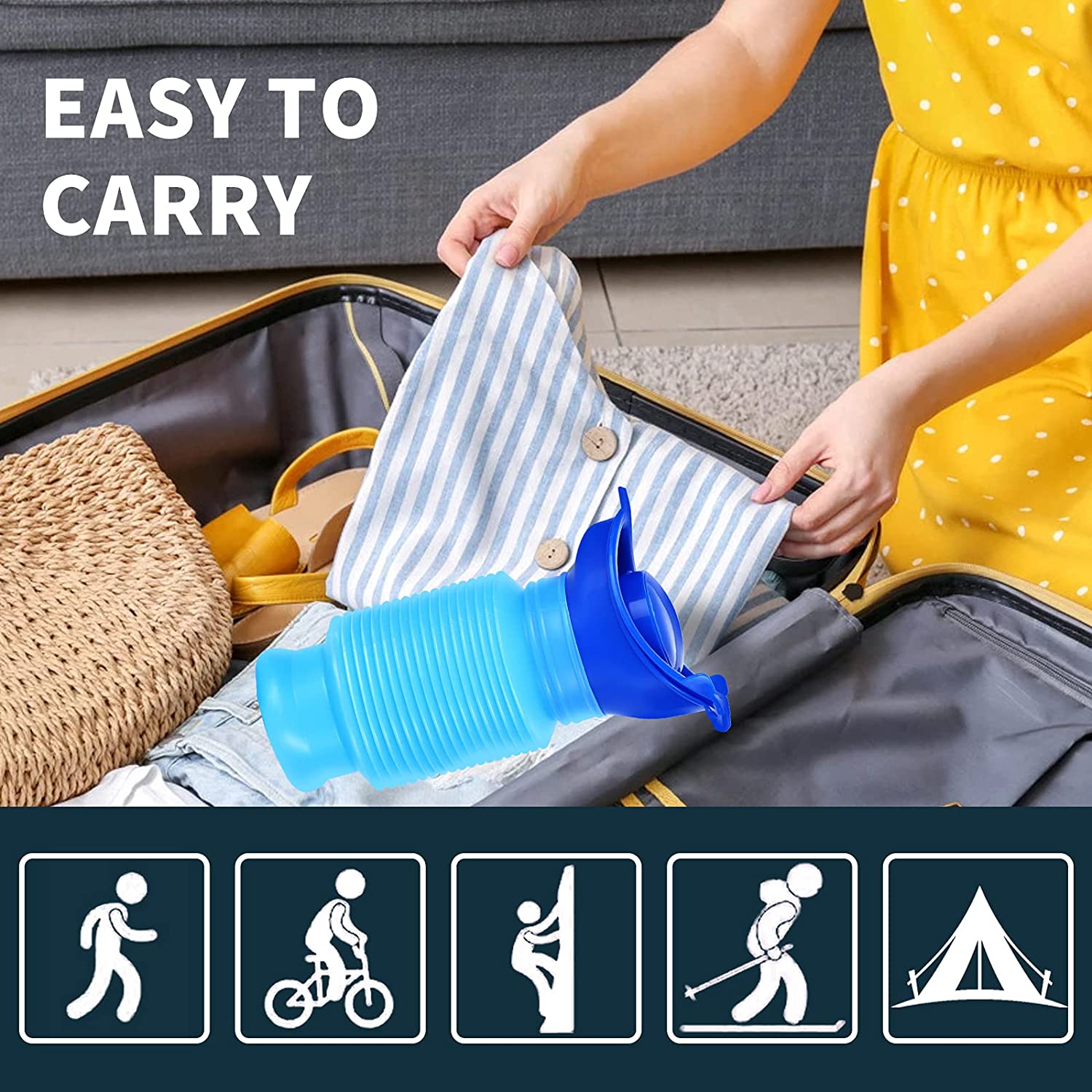 Emergency Reusable Urinal Portable Shrinkable Personal Mobile Toilet Potty Pee Bottle for Kids Adult