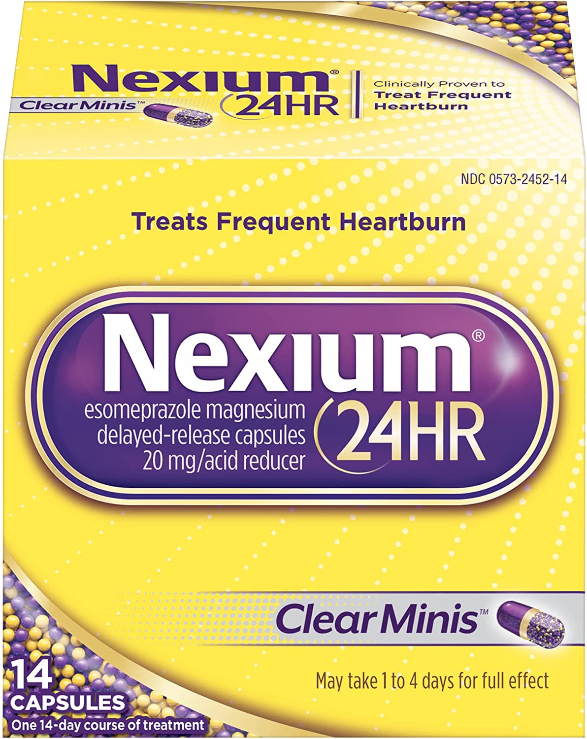 Nexium 24HR Capsules Clear Minis - 14 ct, Pack of 4