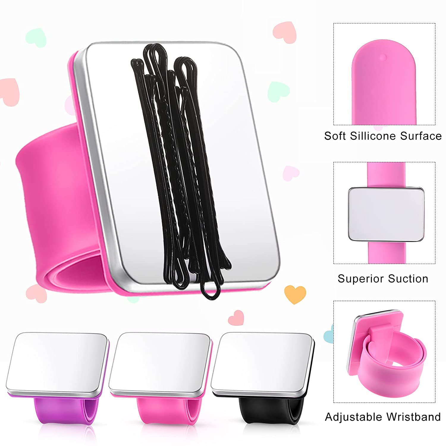 33 Pieces Magnetic Wristband Sewing Pincushion Pin Holder Wristband Pin Cushion Holder with Stainles