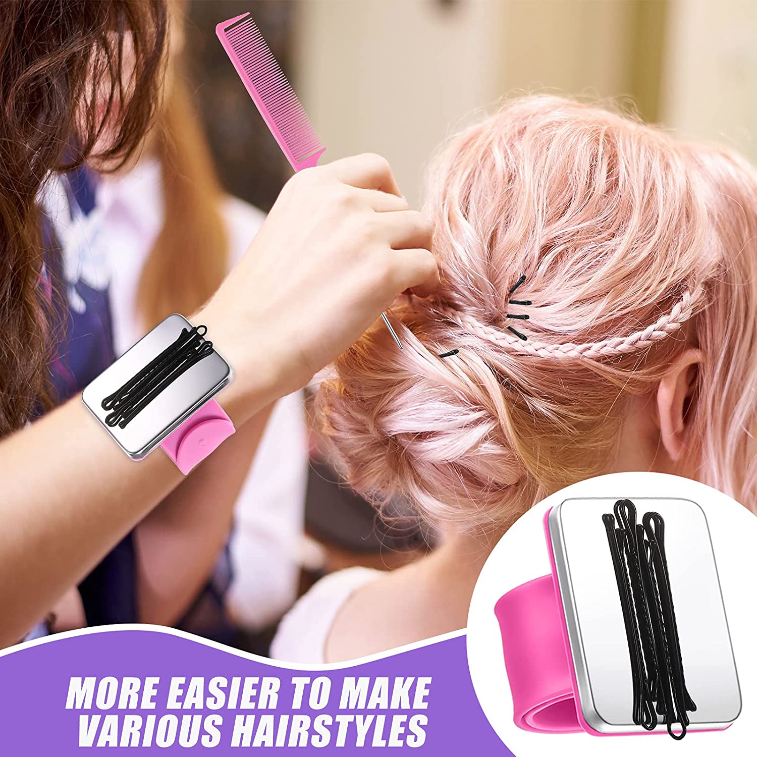 33 Pieces Magnetic Wristband Sewing Pincushion Pin Holder Wristband Pin Cushion Holder with Stainles