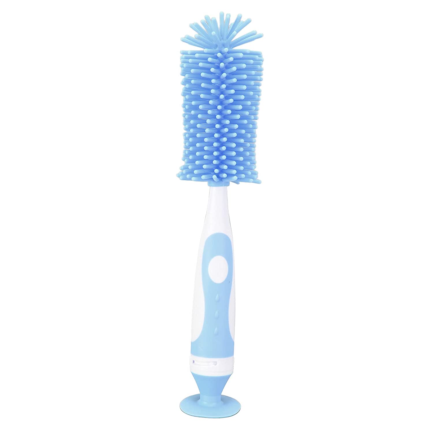 Baby Bottle Cleaning Brush, Suction Cup Soft Silicone Brush Head Multi Purpose Easy Use Silicone Bot