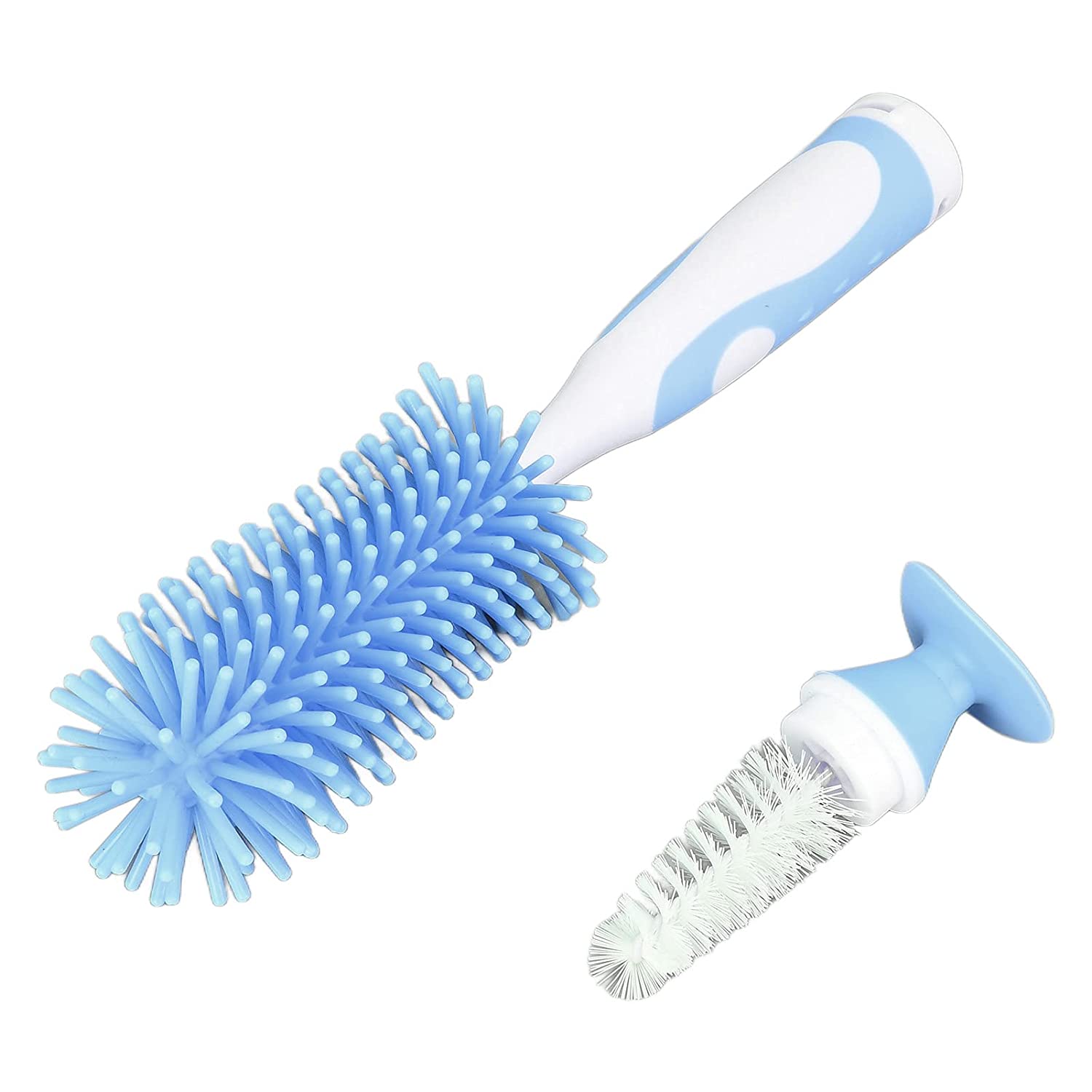 Baby Bottle Cleaning Brush, Suction Cup Soft Silicone Brush Head Multi Purpose Easy Use Silicone Bot