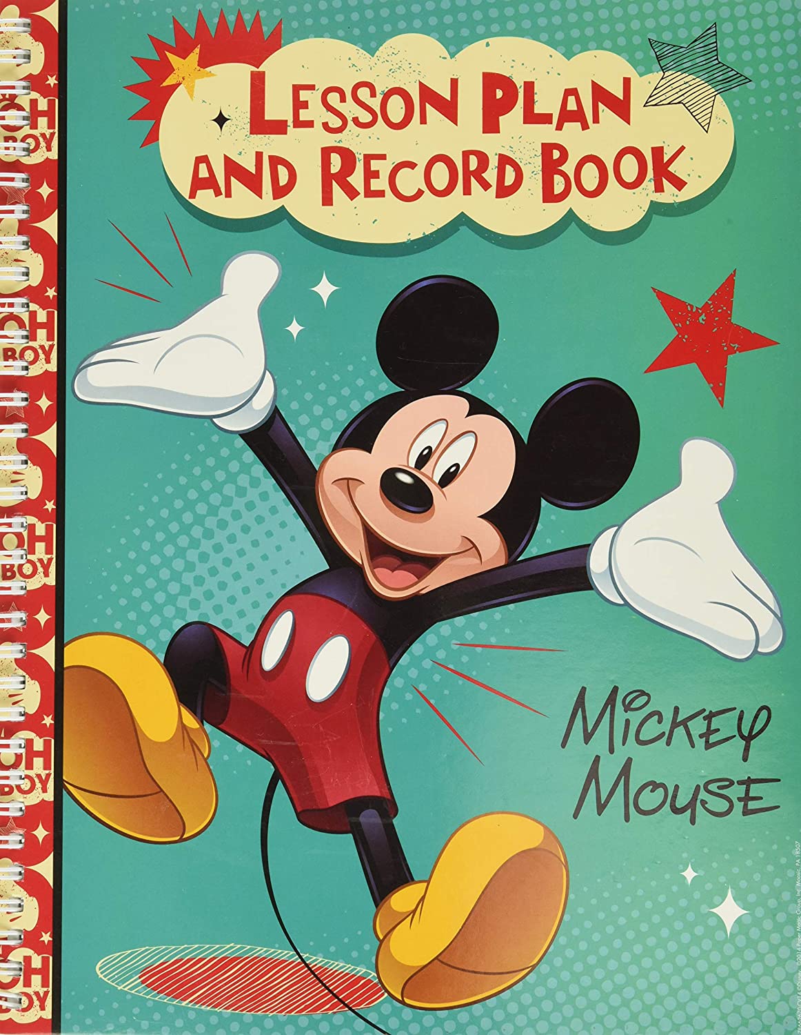 Eureka Mickey Mouse Back to School Classroom Supplies Record and Lesson Plan Book for Teachers, 8.5'