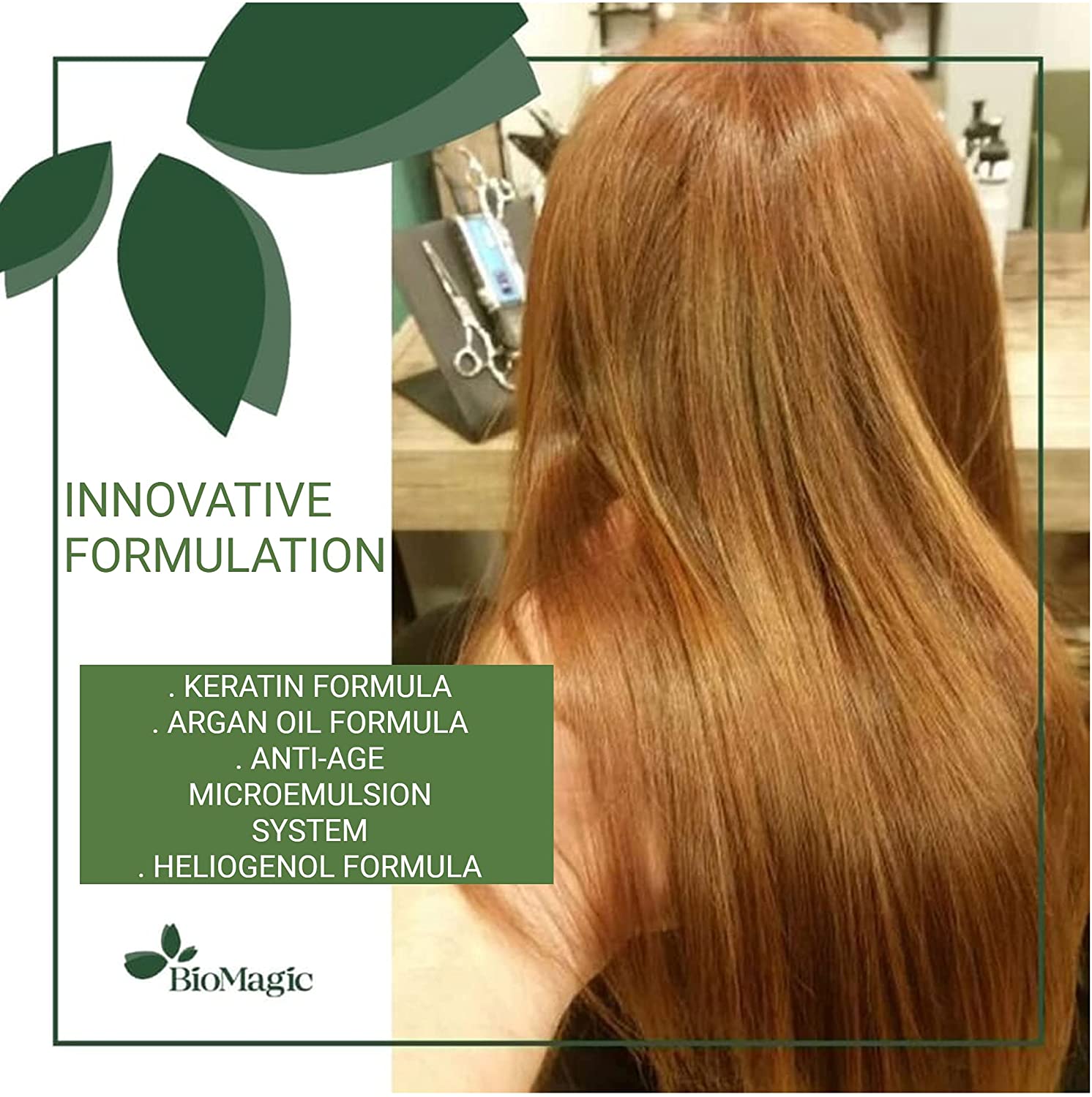 BioMagic Permanent Hair Color, Keratin & Argan Oil Line, Ammonia FREE Hair Dye, Contains Certified O