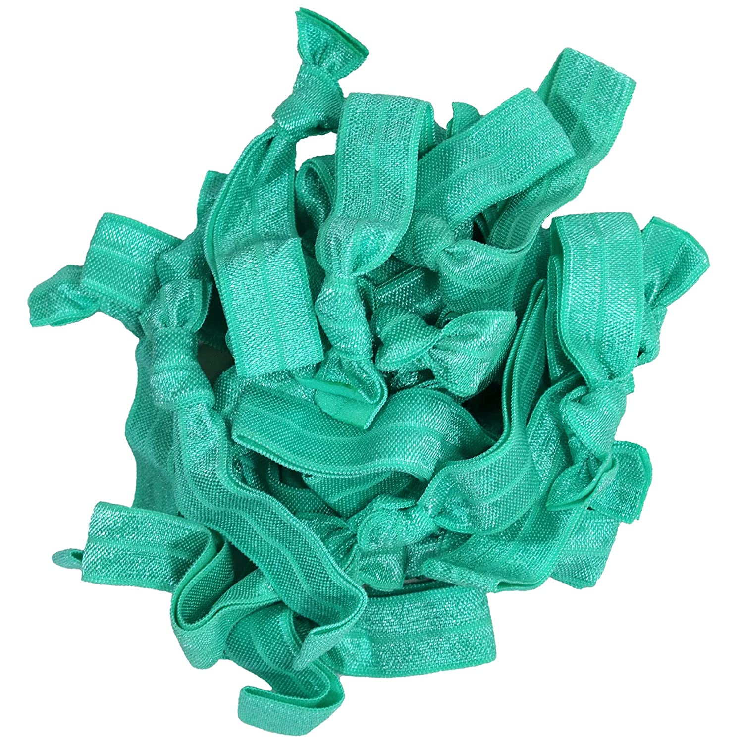 Hair Ties 20 Elastics Ponytail Holder Set No Crease Ribbon Bands (Turquoise)