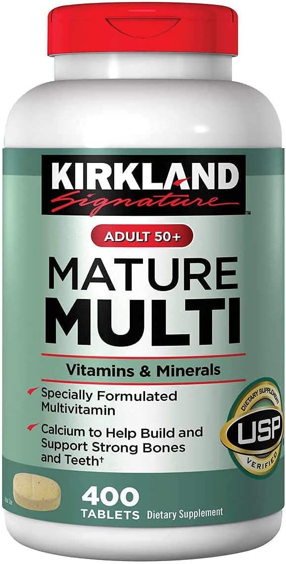 Kirkland Signature – Mature Multi Adult 50+ 400 Tablets + Glucosamine 1500mg Chondroitin 1200mg, 2