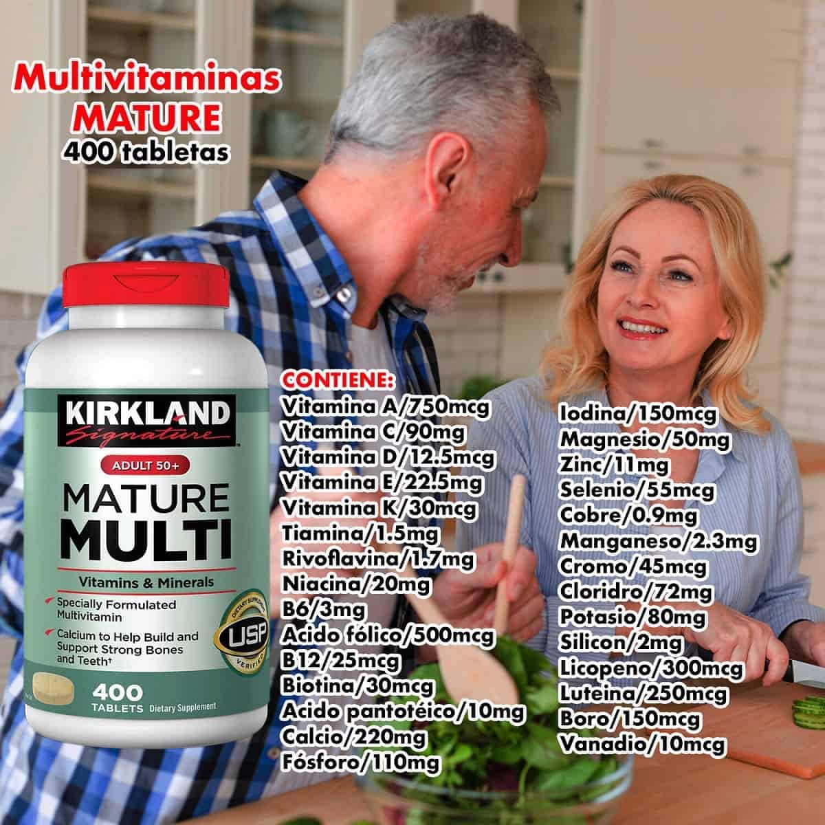 Kirkland Signature – Mature Multi Adult 50+ 400 Tablets + Glucosamine 1500mg Chondroitin 1200mg, 2