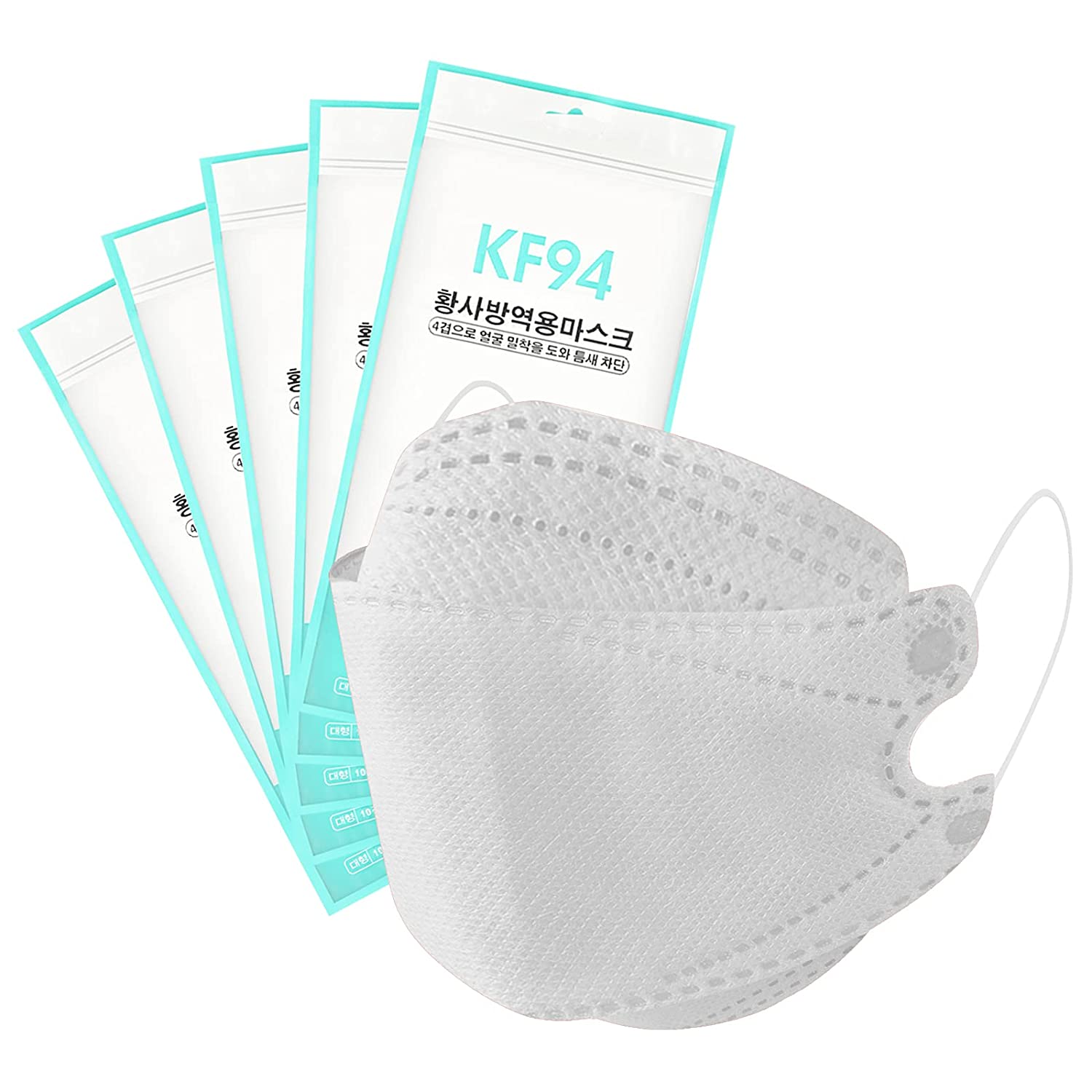 100Pcs Kids KF94 Face_Masks 4-Ply Filtеr Face Protection 3D Face Covering with Designs High Filtrat