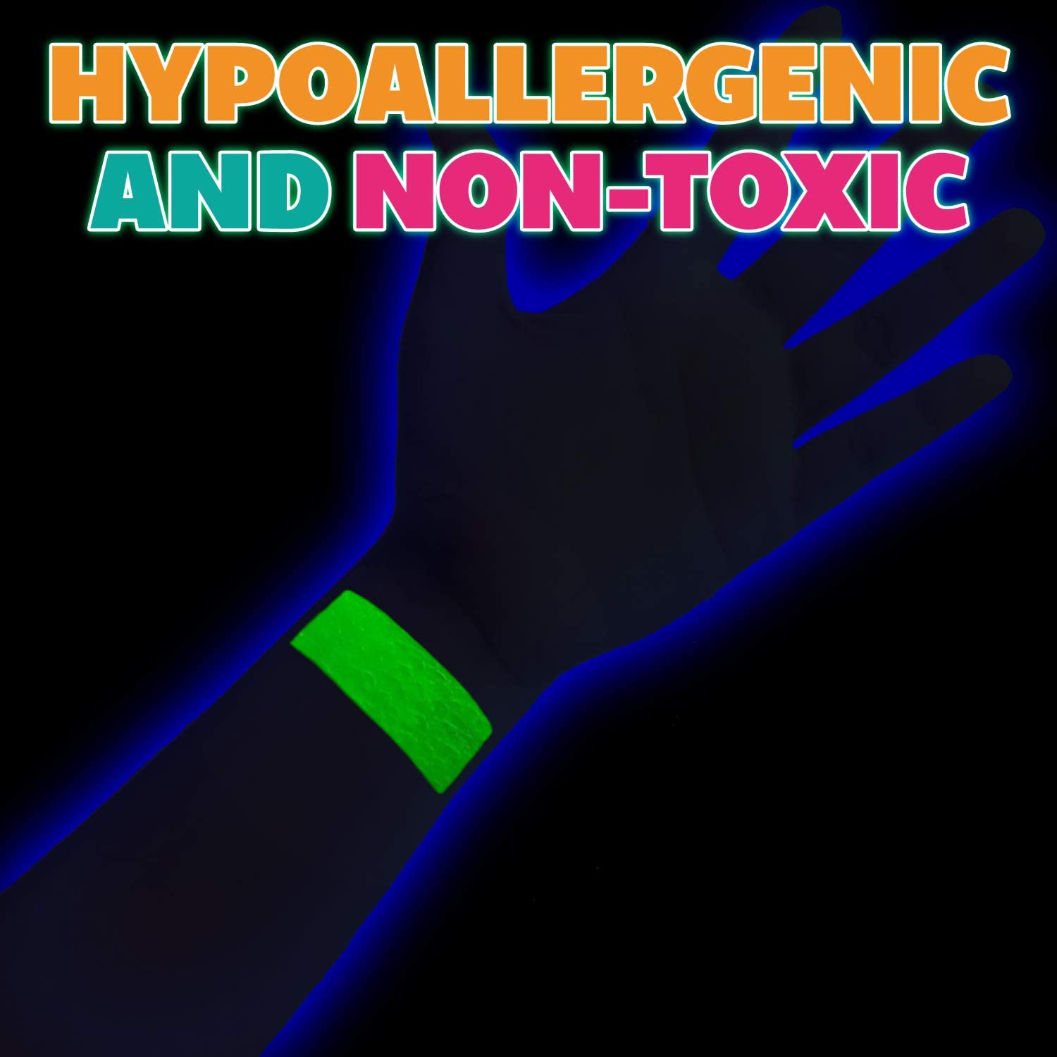 Kraze FX Square - Neon Yellow (25 gm) - Water Activated, Professional UV Glow Blacklight Reactive Fa