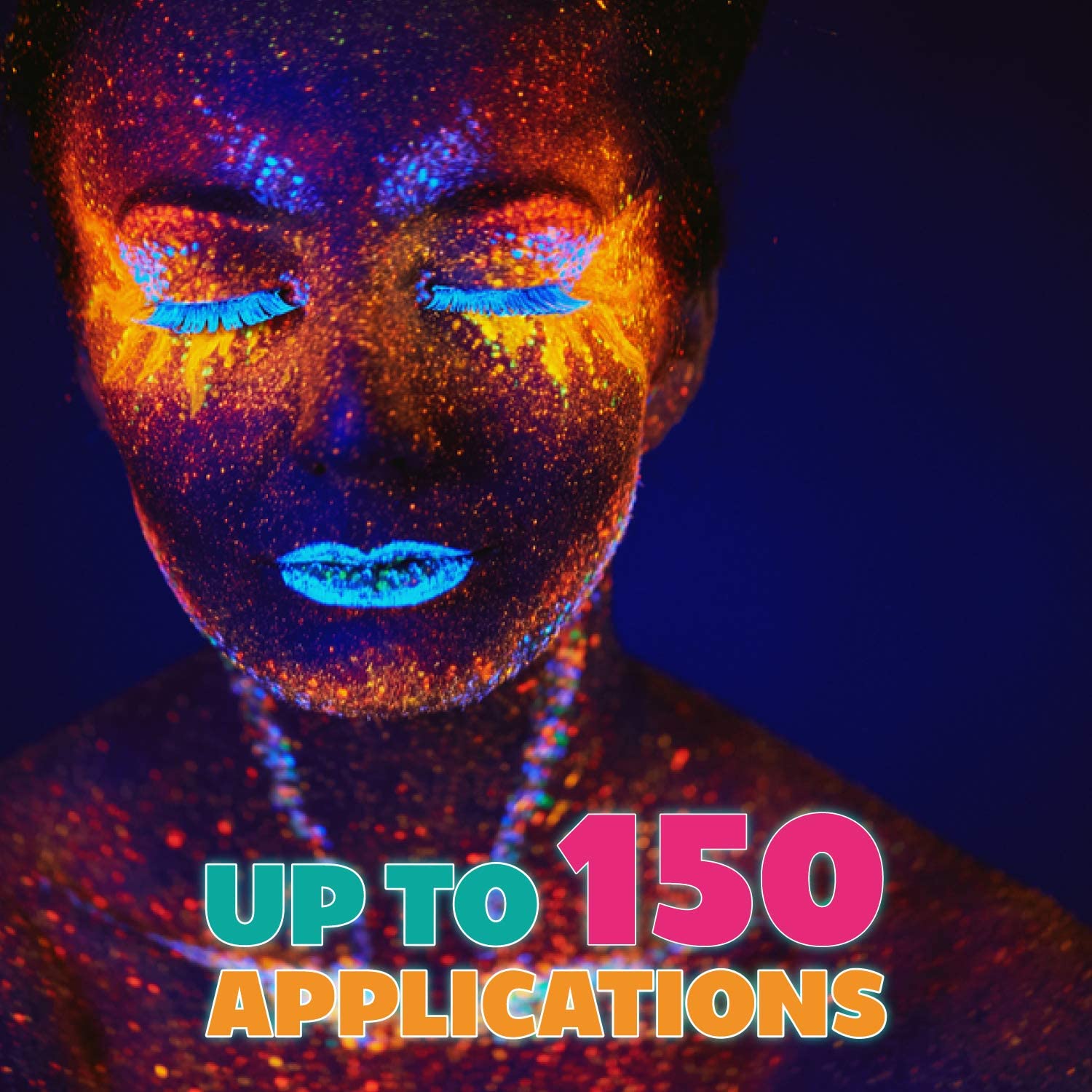 Kraze FX Square - Neon Yellow (25 gm) - Water Activated, Professional UV Glow Blacklight Reactive Fa