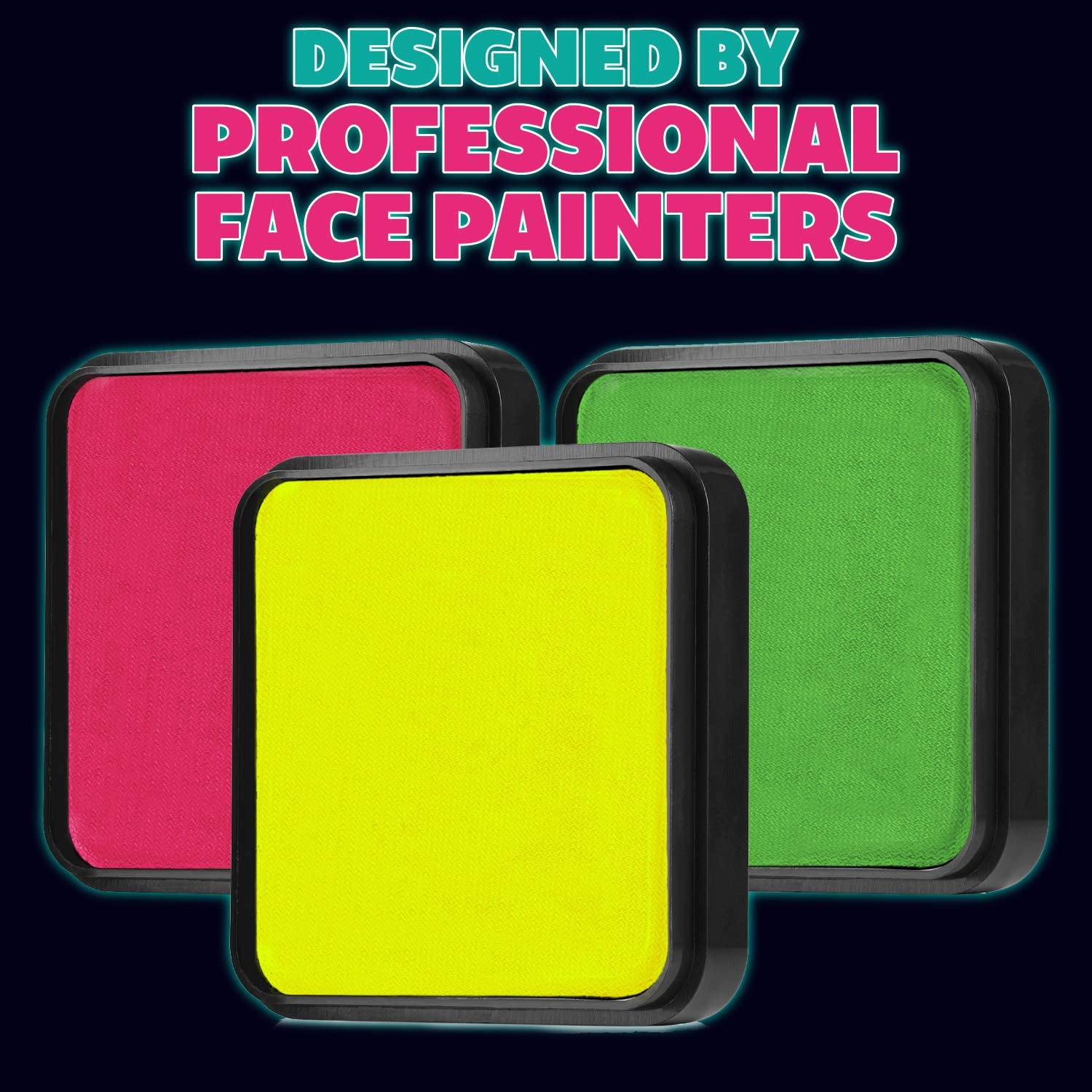 Kraze FX Square - Neon Yellow (25 gm) - Water Activated, Professional UV Glow Blacklight Reactive Fa