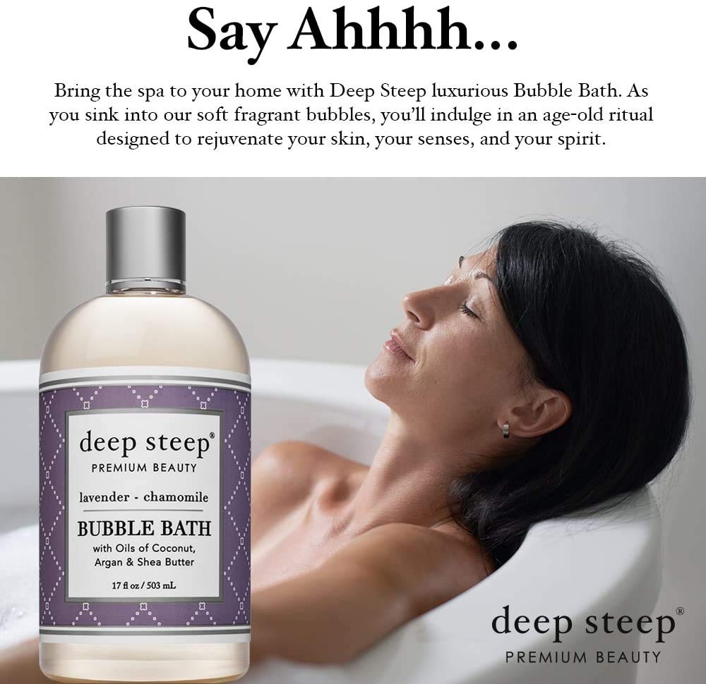 Deep Steep Bubble Bath Lavender Chamomile, 17 Ounce (Pack of 2)