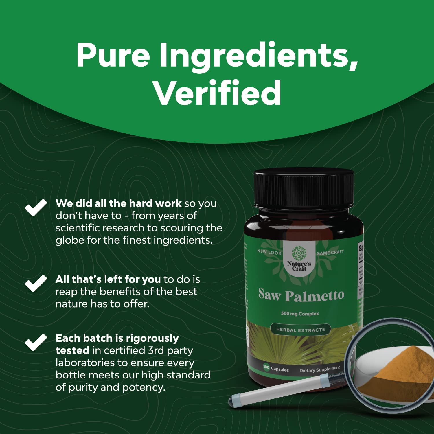 Pure Saw Palmetto Extract Capsules - Enhanced Hair Growth Supplement with Saw Palmetto for Women and