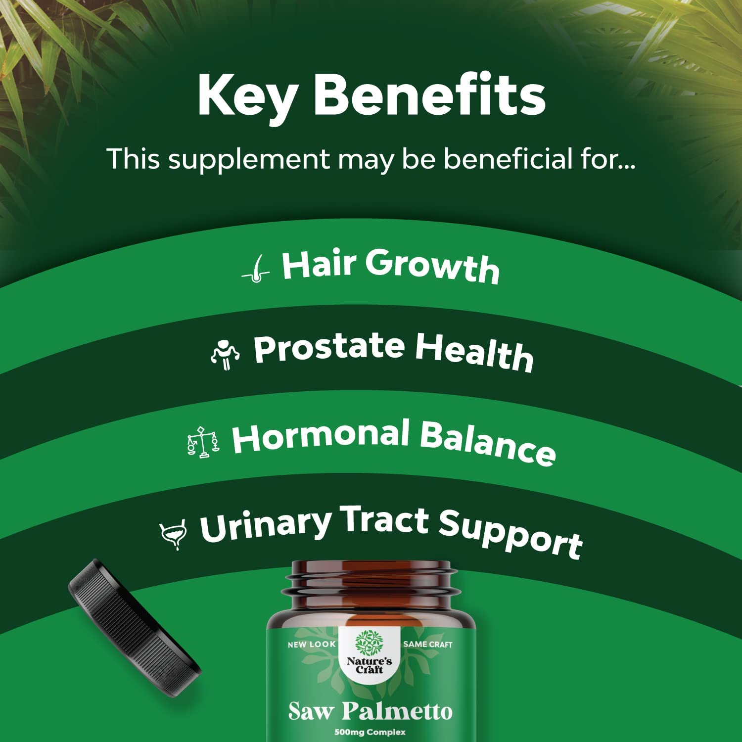 Pure Saw Palmetto Extract Capsules - Enhanced Hair Growth Supplement with Saw Palmetto for Women and