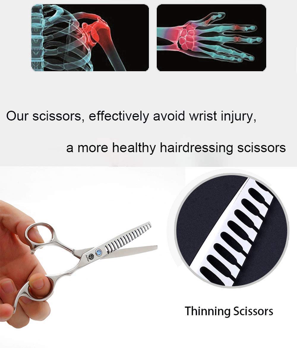 6.0 inch Silver Professional Hairdressing Scissors 16 Teeth Fishbone Big Tooth Thinning/Blending/Tex