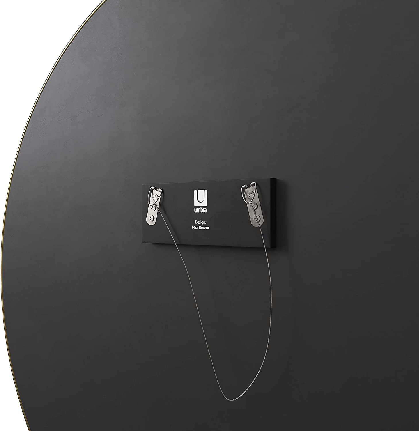 Umbra Hub Rubber Frame, Wall Mirror for Entryways, Bathrooms, Living Rooms and More, 34-Inch, Brass