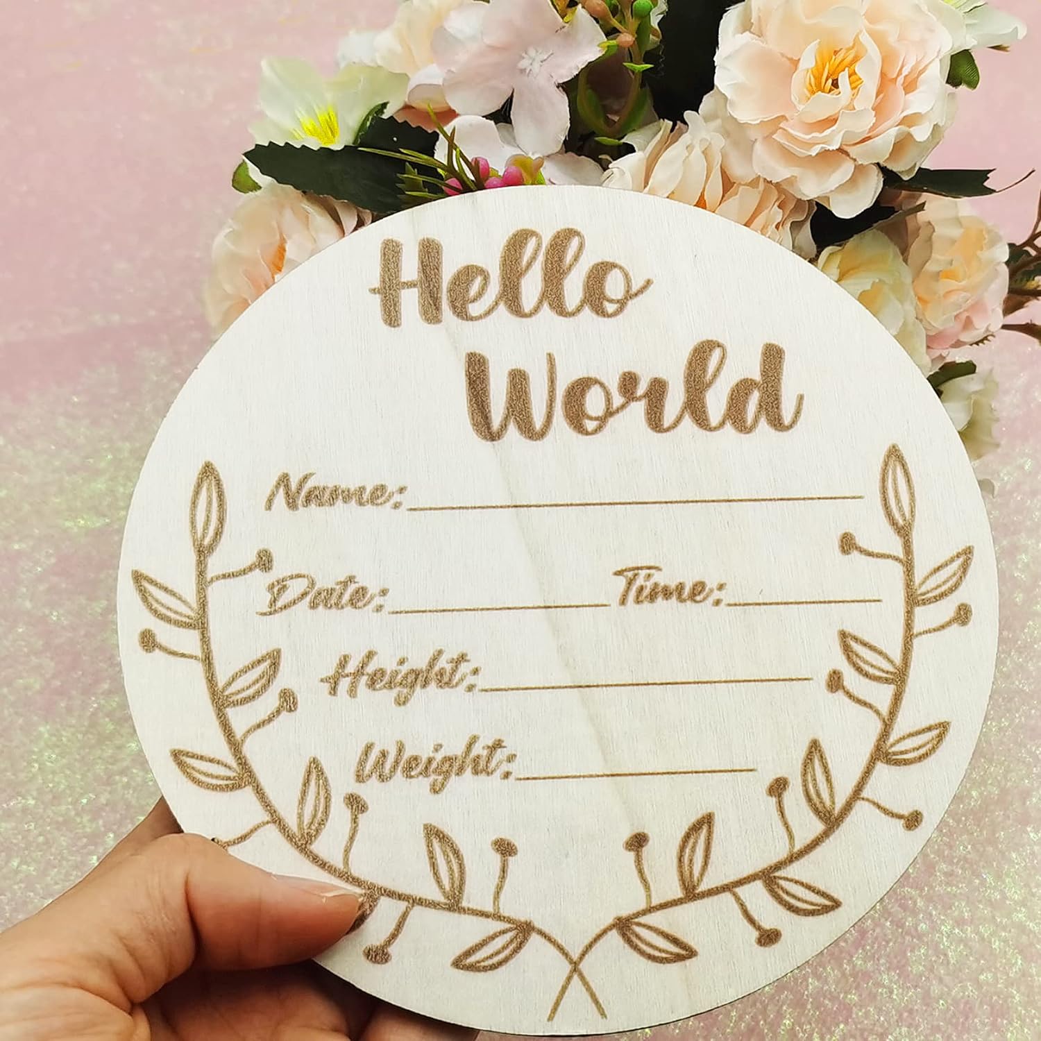 Newborn Announcement Sign for Hospital Wooden Birth Announcement Sign 5.8 in Baby Name Signs for Nur