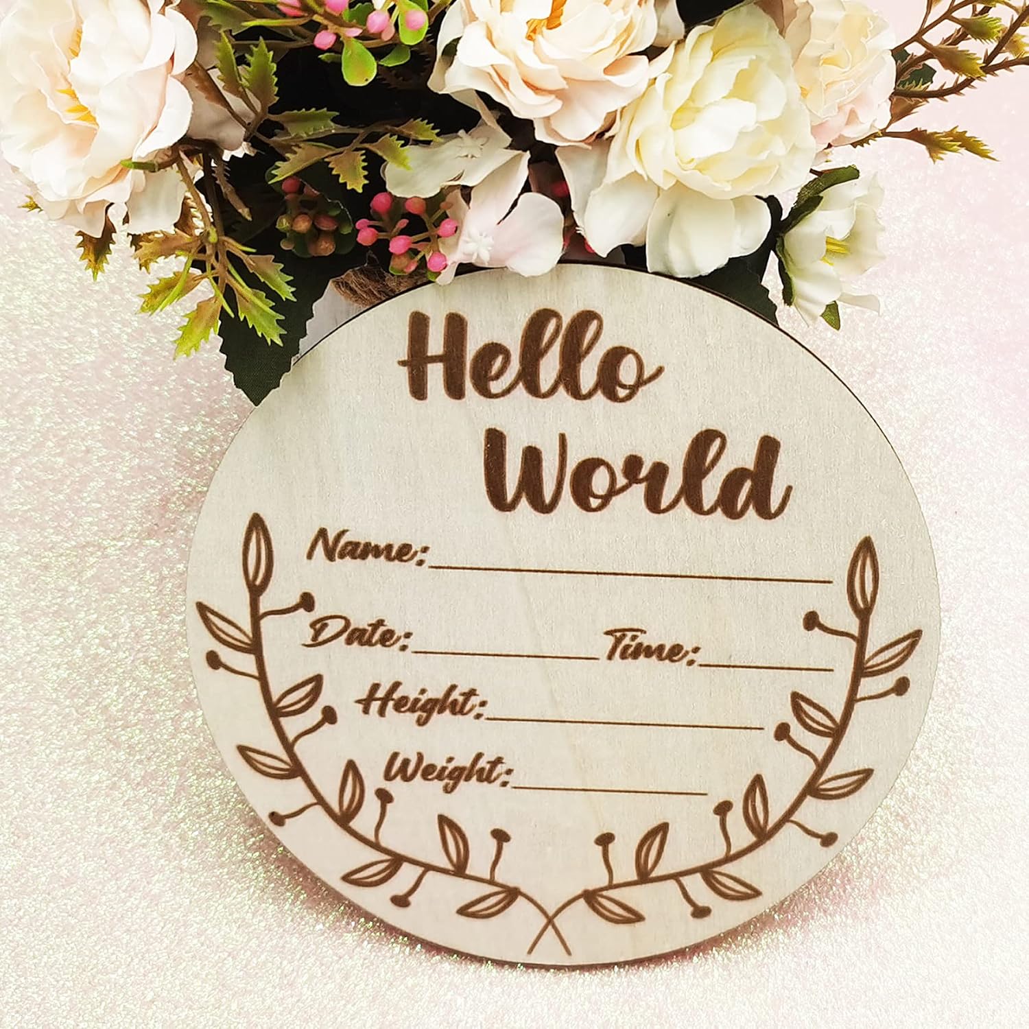 Newborn Announcement Sign for Hospital Wooden Birth Announcement Sign 5.8 in Baby Name Signs for Nur