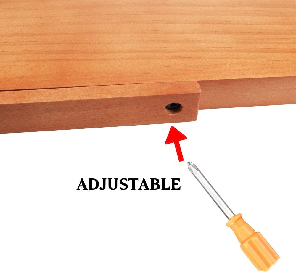 Restbuy Pine Wood Rectangle Tabletop Vanity Standing Table Makeup Cosmetic Mirror with Wood Frame St