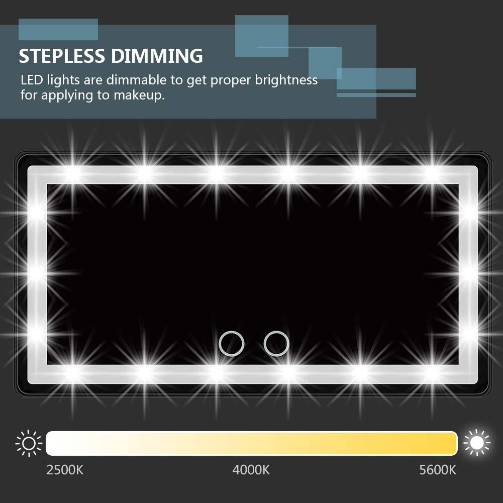 Car Sun Visor Mirror with LED Lights Automobile Makeup Mirror with Lights Cosmetic Mirror Clip on Su